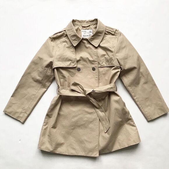 Zara trench jacket VGUC - tiny spot on sleeve 7Y - Picture 1 of 7